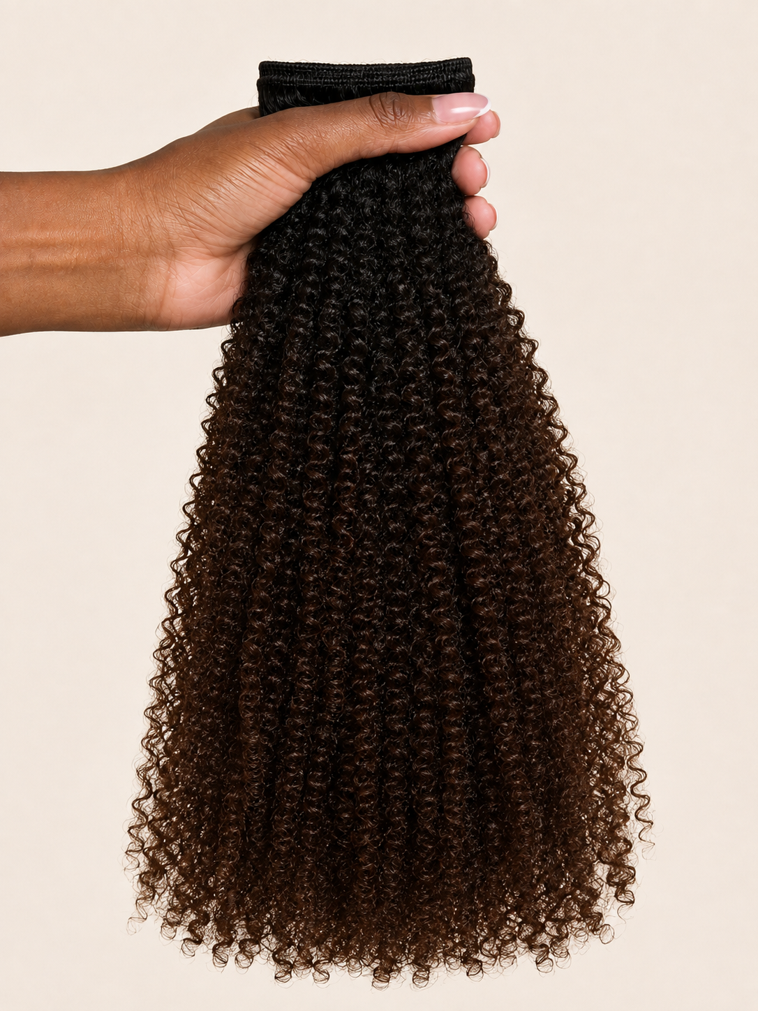 London — Brown V part curly wig - Human hair — Worldwide shipping
