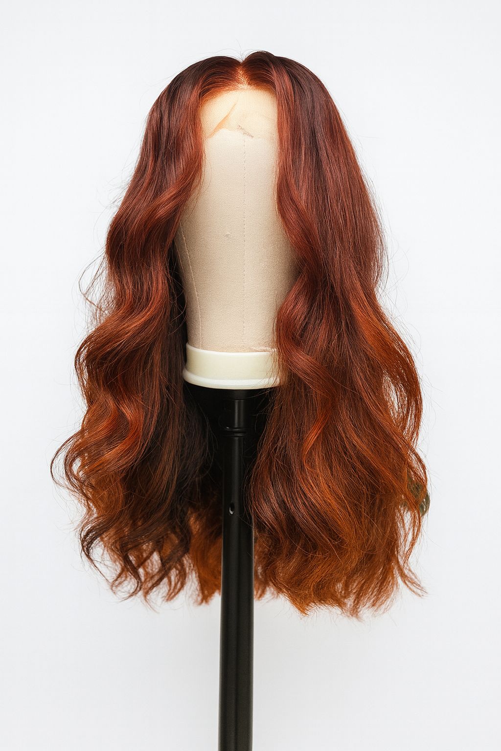 Amber – Ginger Auburn Balayage- 5x5 Closure Wig | Raw Vietnamese Hair