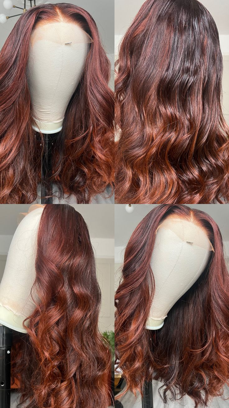 Amber – Ginger Auburn Balayage- 5x5 Closure Wig | Raw Vietnamese Hair