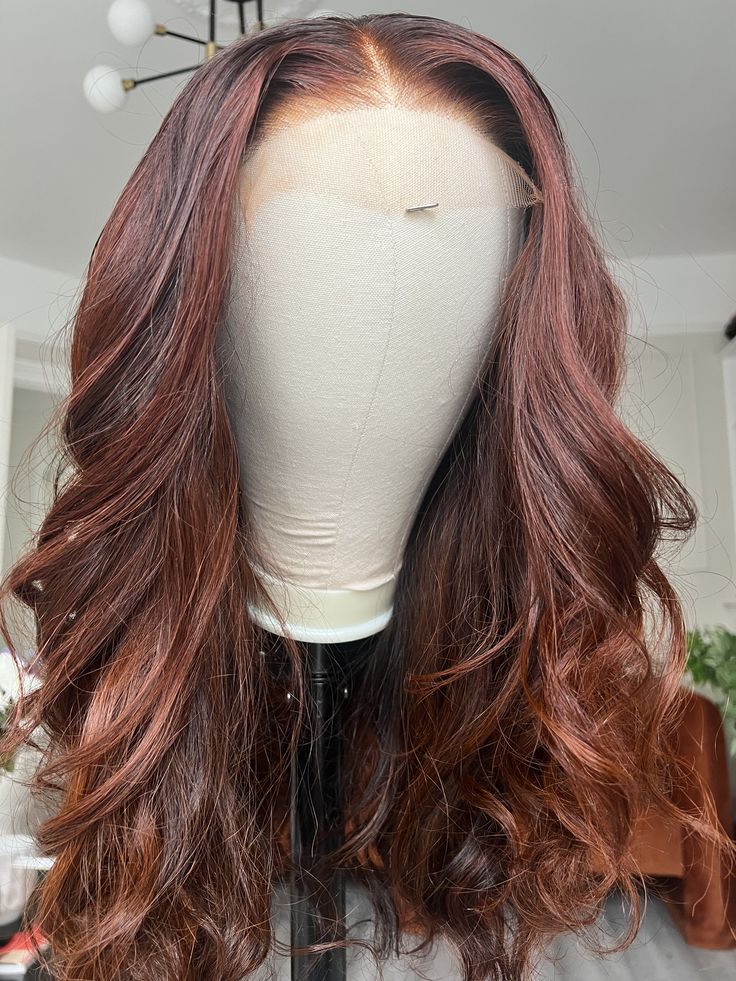 Amber – Ginger Auburn Balayage- 5x5 Closure Wig | Raw Vietnamese Hair